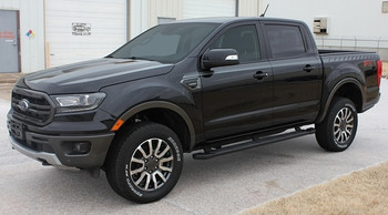 Front Angle View of 2019 2020 2021 2022 Ford Ranger Stripes UPROAR SIDE Body Line Vinyl Graphics