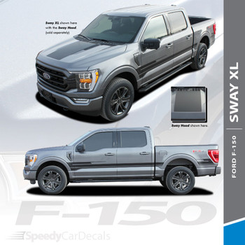 Info for 2021-2026 Ford F150 Truck Side Graphic Stripe Package SWAY XL SIDE KIT