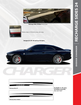 2024-2026 Dodge Charger Quarter Panel Decals RECHARGE 24 Premium Auto Striping