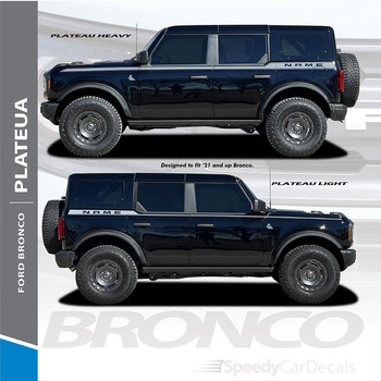2021-2026 Ford Bronco Side Stripes PLATEAU Upper Body Decals Vinyl Graphics Kit