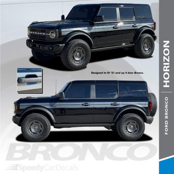 2021-2026 Ford Bronco Side Door Stripes HORIZON 3M Premium Auto Striping
