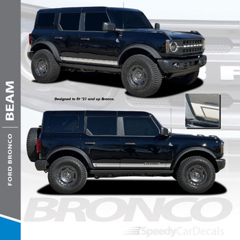 2021-2026 Ford Bronco Side Door Stripes BEAM 3M Premium Auto Striping 