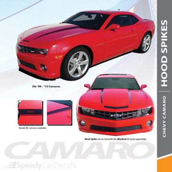 HOOD SPIKES | Chevy 2010-2015 Camaro Hood Decal Stripe Kit Wet and Dry Install Vinyl