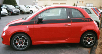 Fiat 500 SE5 | Fiat Racing Stripes MATTE BLACK 3M 2012-2018 Fiat 500 SE5 | Fiat Racing Stripes MATTE BLACK 3M 2012-2018