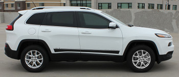 Side View of white 2019 Jeep Cherokee Stripes BRAVE 2014-2019 2020 2021 Side View of white 2019 Jeep Cherokee Stripes BRAVE 2014-2019 2020 2021