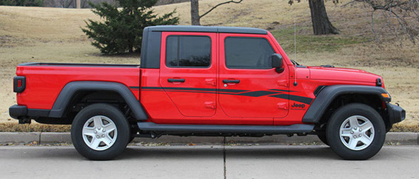 Side of Red MEZZO SIDE KIT : 2020 Jeep Gladiator Side Decals Kit 2020-2021 2022 2023