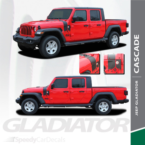 CASCADE : Jeep Gladiator Side Decals Vinyl Graphics Stripe Kit for 2020-2021 2022 2023