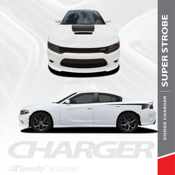 SUPER STROBE | 2015-2022 2023 Dodge Charger RT Decals Hood & Side 3M Premium Auto Striping (SCD-8712)
