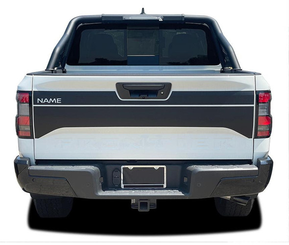 Rear view of Rear Tailgate Stripe For Nissan Frontier Pickup 2022-2024