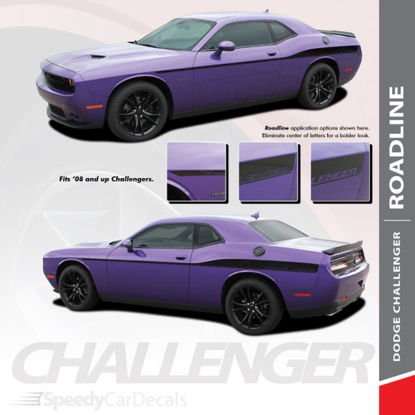 ROADLINE : 2008-2021 2022 2023 Dodge Challenger Wide Upper Door Vinyl Graphics Side Stripes Accent Decals