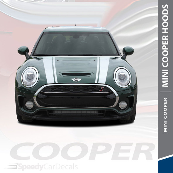 CLUBMAN S-TYPE HOOD : 2016-2018 Mini Cooper Hood Stripes Vinyl Graphics Kit