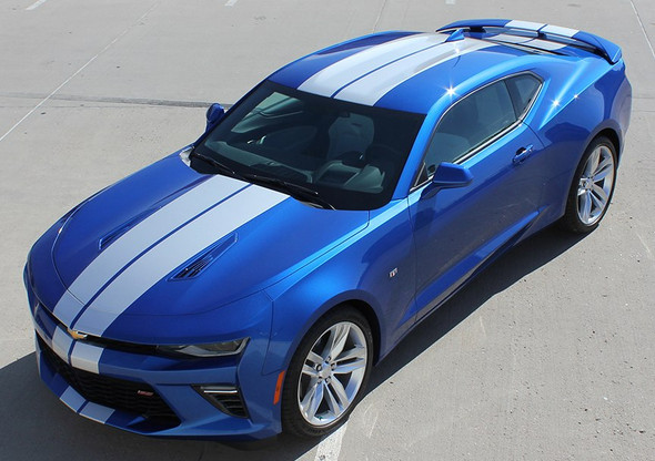 Front side view of 2016 2017 2018 Camaro Rally Stripes TURBO RALLY Racing Stripes and Graphic Decals