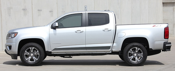 Profile view of GMC Canyon Rocker Decals Graphics RAMPART 2015-2018 2019