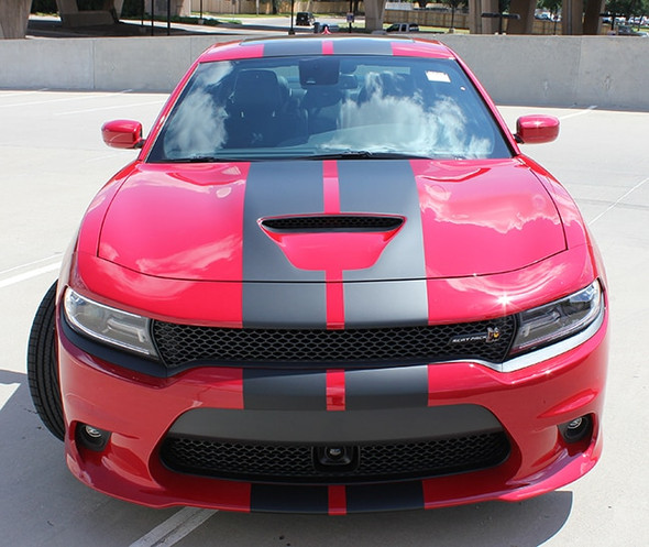 Front view of 2018 Dodge Charger SRT Stripes N CHARGE RALLY 15 2015-2023