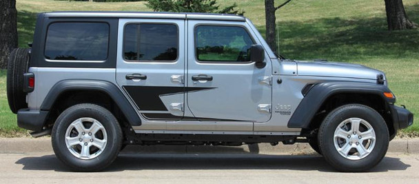 Side View of 2019 Jeep Wrangler Side Graphics ADVANCE SIDE KIT 2018-2020 2021 2022 2023