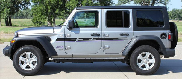 Side View of 2019 Wrangler Side Stripes MOJAVE SIDE KIT 2018-2020 2021