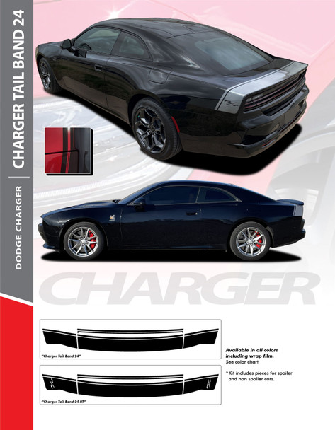 Dodge Charger Rear Trunk Graphic TAILBAND 24 fits 2024-2026 Premium Auto Striping