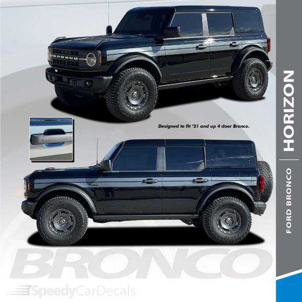 2021-2026 Ford Bronco Side Door Stripes HORIZON 3M Premium Auto Striping