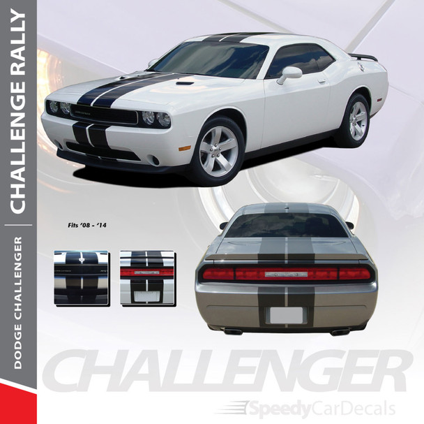 RALLY : 2011-2014 Dodge Challenger 10" Racing Stripes Vinyl Graphics Rally Striping Kit