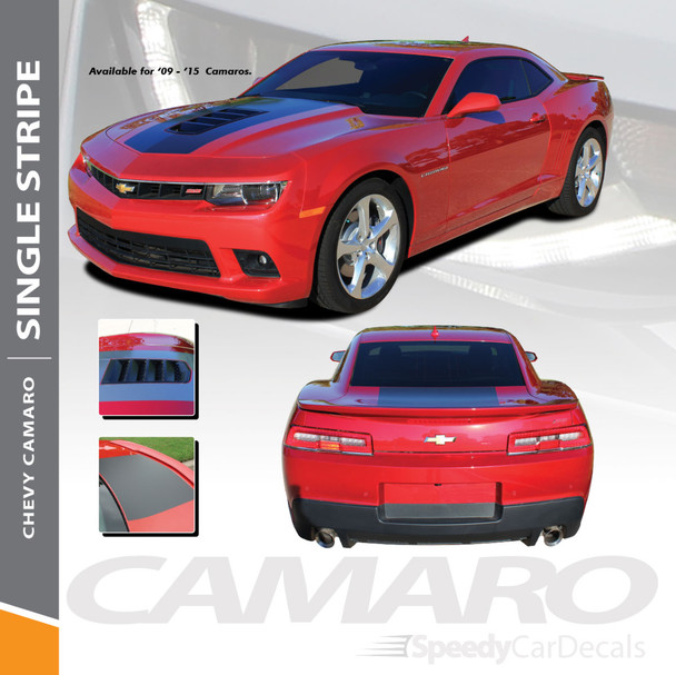 SINGLE STRIPE 14 : 2014-2015 Chevy Camaro Factory OEM Style Wide Hood Striping Trunk Rally Stripe Decal Kit