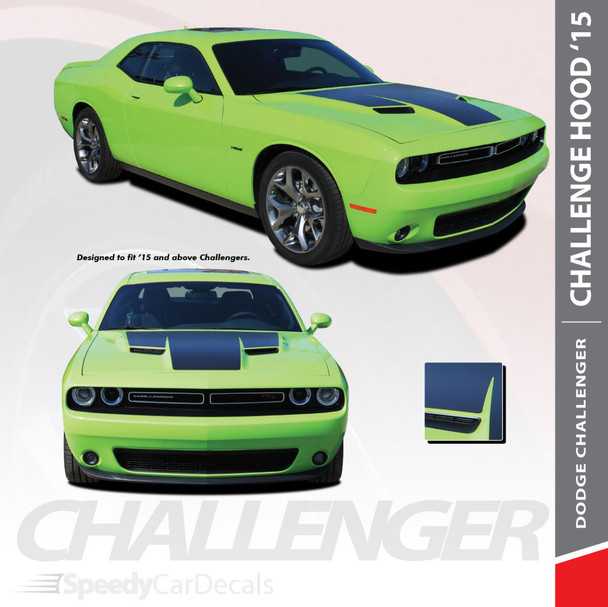 HOOD 15 : 2015-2018 2019 2020 2021 2022 2023 Dodge Challenger Factory OE Factory Style R/T Hood Vinyl Graphics Stripe Decals Kit