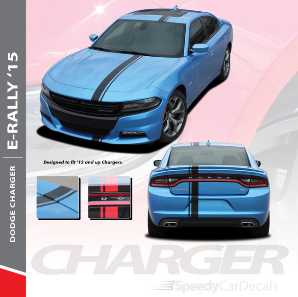 EURO RALLY : 2015-2019 2020 2021 2022 2023 Dodge Charger E-Rally Offset Vinyl Graphics Racing Stripe Decal Kit