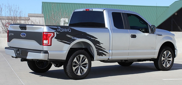 Profile of silver 2017 Ford F150 Graphics Package TORN 2015 2016-2018 2019 2020