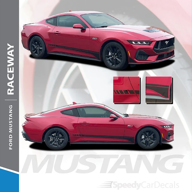 Mustang Rocker Graphics 2024-2026 Ford Mustang GT/ECO Lower Stripes RACEWAY ROCKER