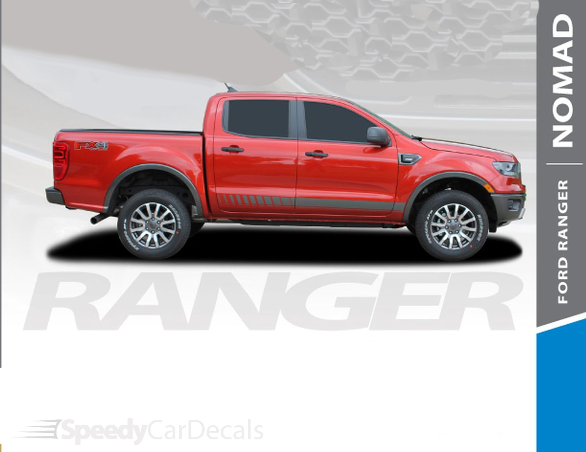 Decal Graphic Side Stripe Kit for Ford Ranger ( Multiple Colors: Black or  Grey )