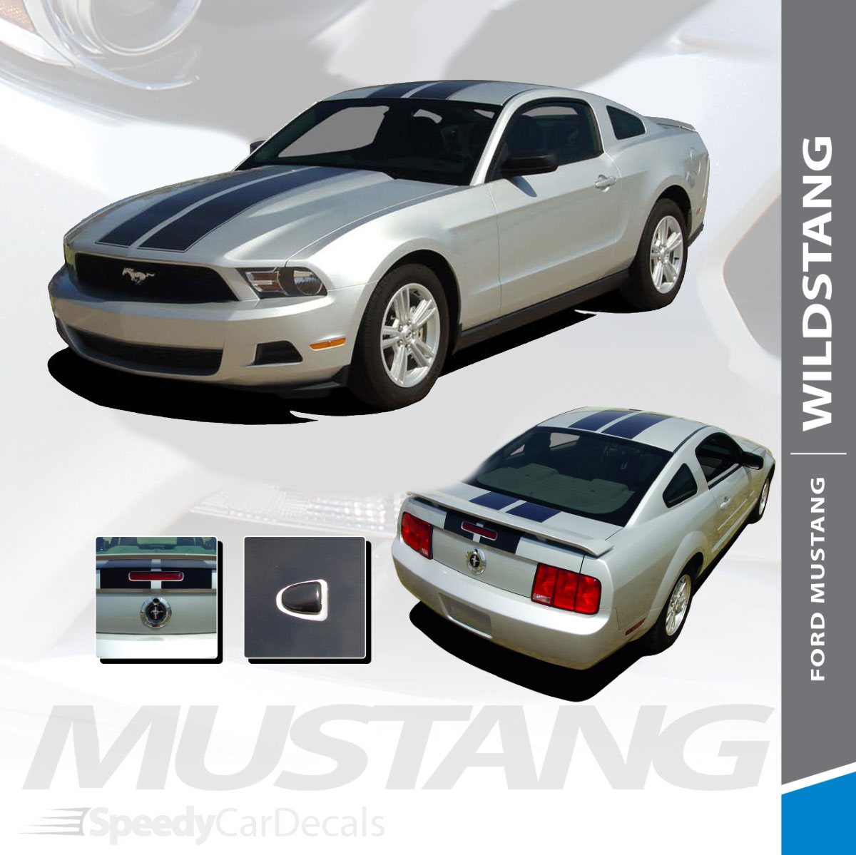 WILDSTANG 10 : 2010-2012 Ford Mustang Hood Roof Trunk Racing Stripes Rally  Vinyl Graphic Kit - SpeedyCarDecals - Fast Car Decals, Auto Decals, Auto  Stripes, Vehicle Specific Graphics