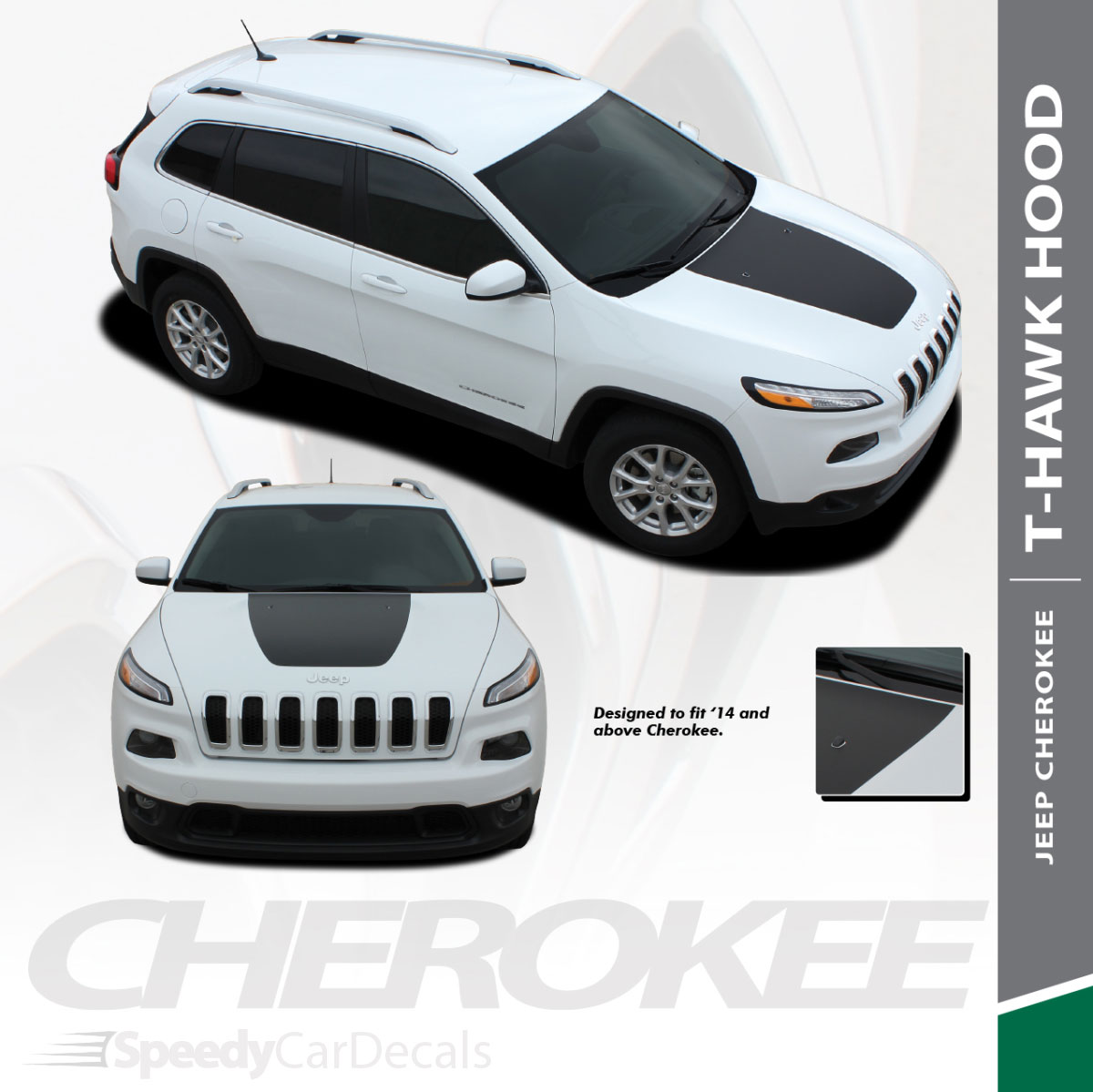 Jeep Cherokee Trailhawk Hood Decals T-HAWK 3M 2014-2024 Premium Auto  Striping - SpeedyCarDecals - Fast Car Decals, Auto Decals, Auto Stripes,  Vehicle Specific Graphics