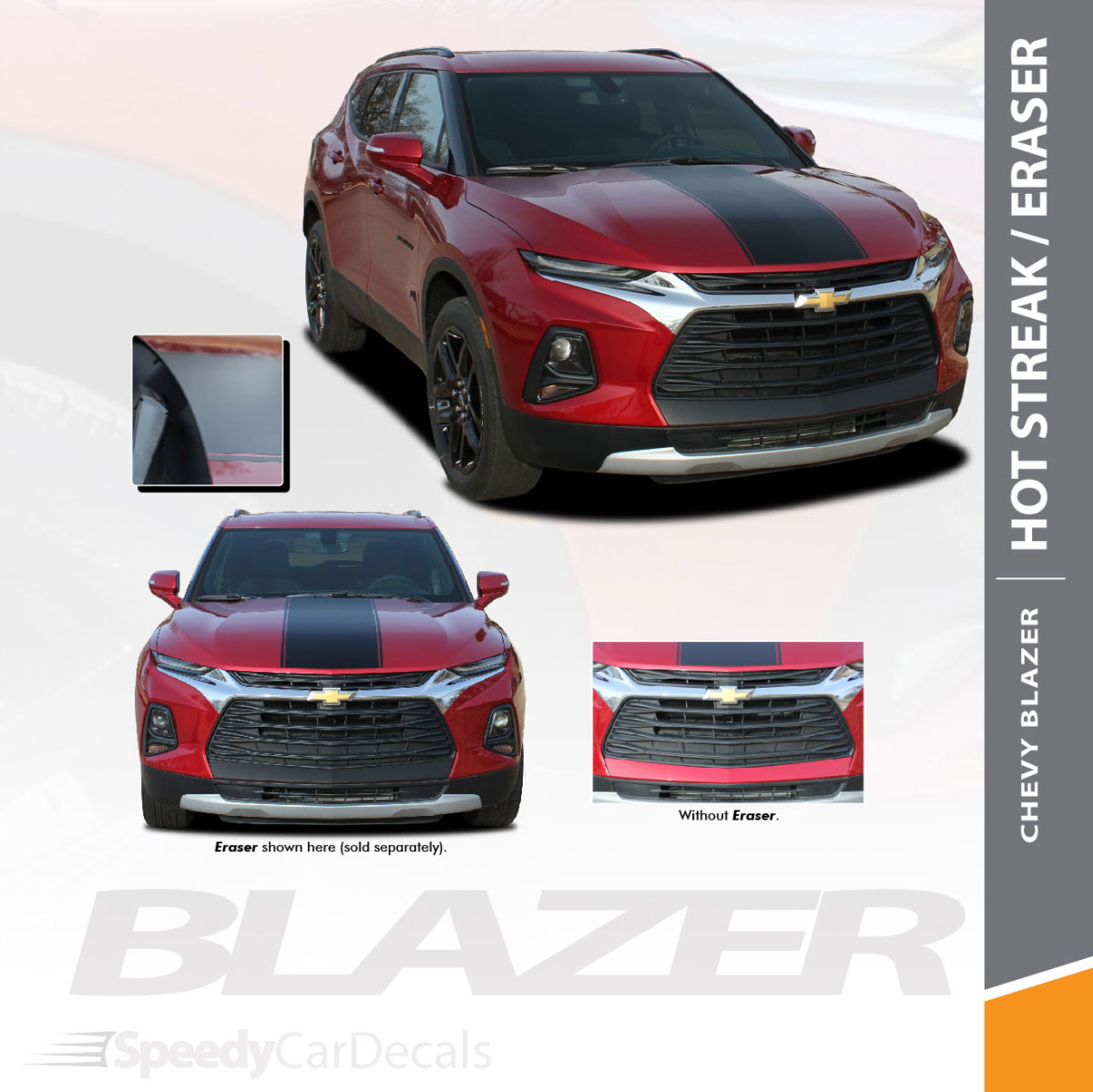 2019-2020 Chevy Blazer Hood Decal Hood Stripes HOT STREAK HOOD 