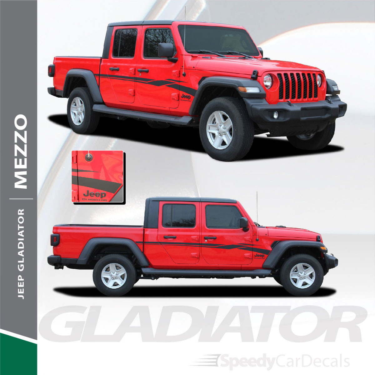 MEZZO : 2020 Jeep Gladiator Side Stripes Kit 2020-2021 MEZZO : 2020 Jeep Gladiator Side Stripes Kit 2020-2021