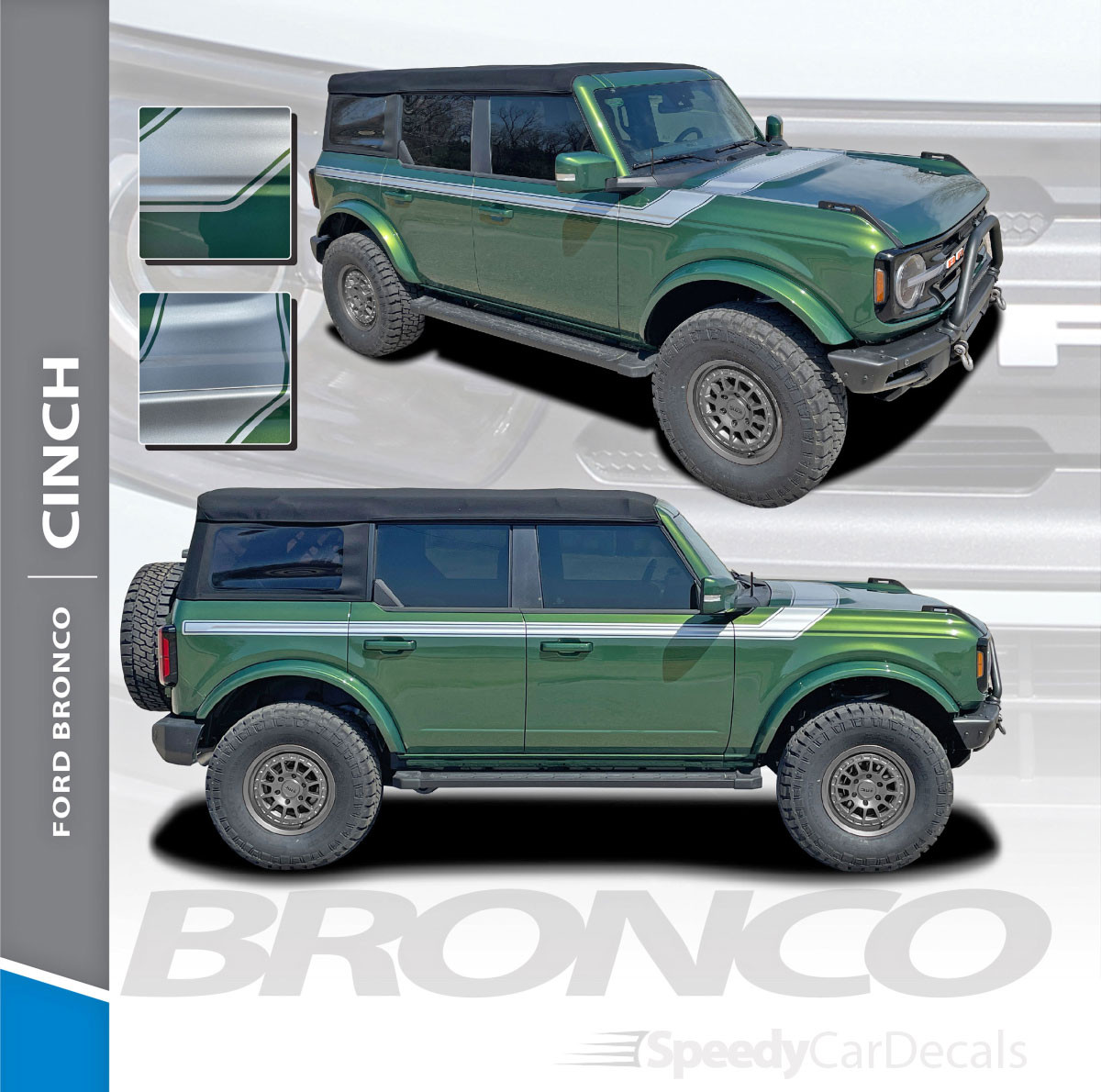 NEW 2021 Ford Bronco Stripe Packages CINCH SIDE 2021-2024 All Models NEW 2021 Ford Bronco Stripe Packages CINCH SIDE 2021-2024 All Models