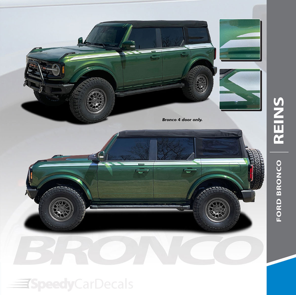 NEW 2021 Ford Bronco Stripe Packages REINS SIDE 2021+ All Models