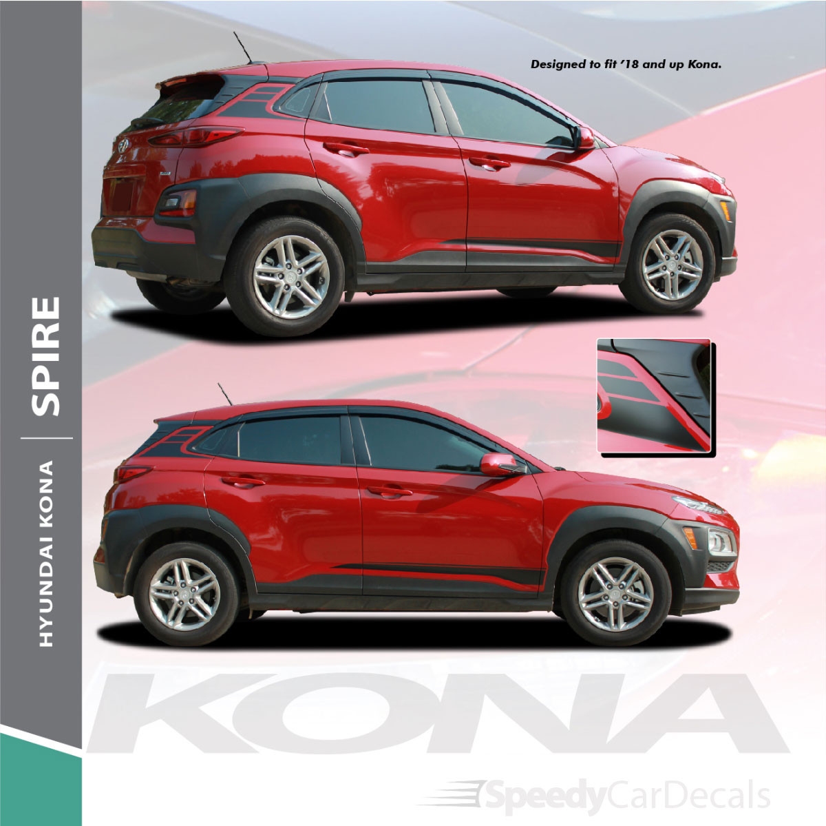 NEW! Hyundai Kona Stripes SPIRE KIT 2020-2021 Premium Products! NEW! Hyundai Kona Stripes SPIRE KIT 2020-2021