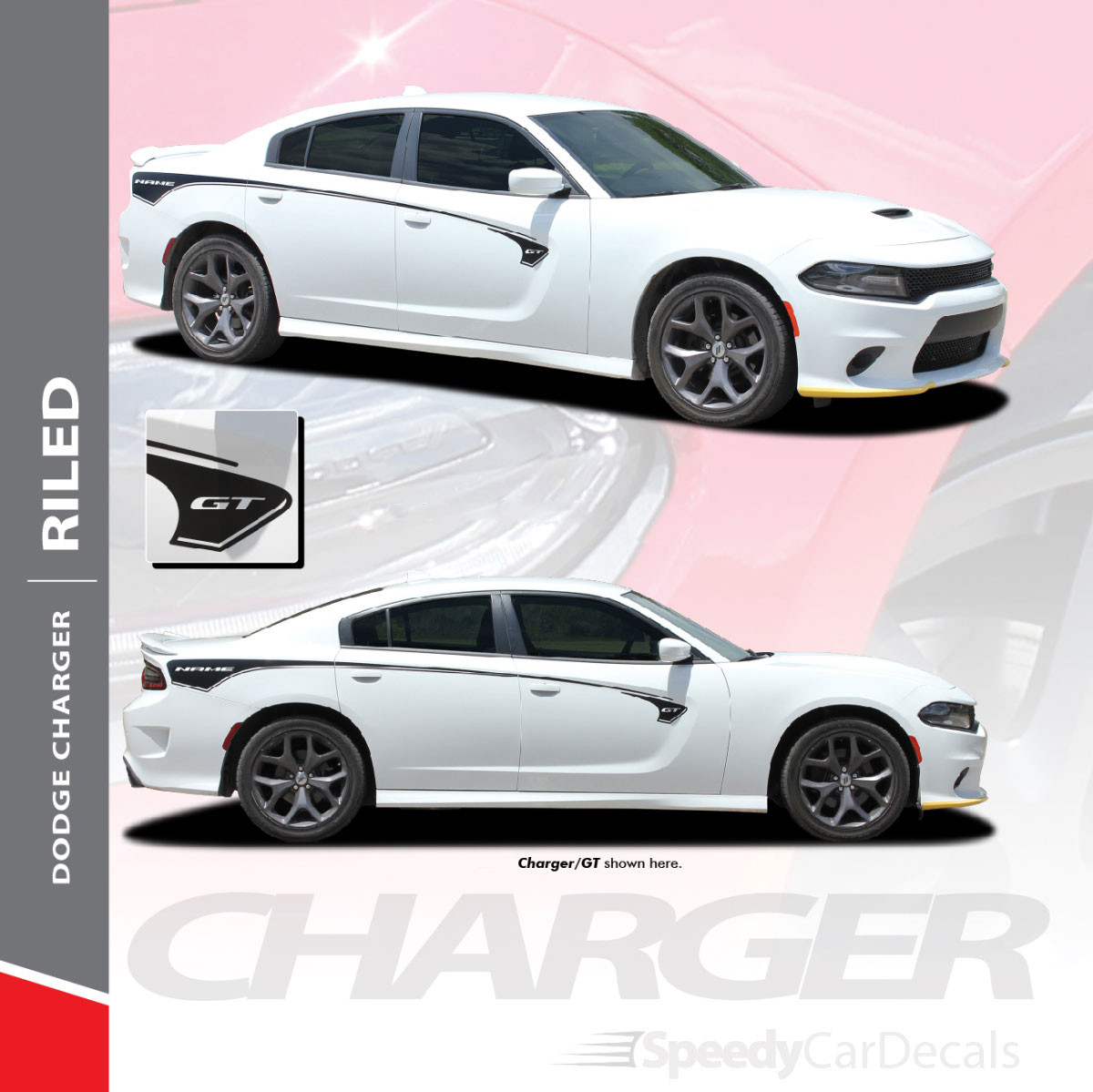 2015-2024 Dodge Charger Body Line Stripes RILED SIDE KIT Premium Products! 2015-2024 Dodge Charger Body Line Stripes RILED SIDE KIT