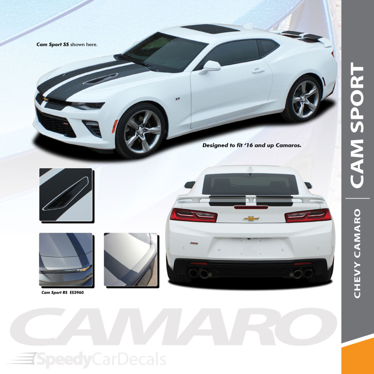 2016-2018 Chevy Camaro CAM SPORT Racing Stripes 2016-2018 Chevy Camaro CAM SPORT Stripes