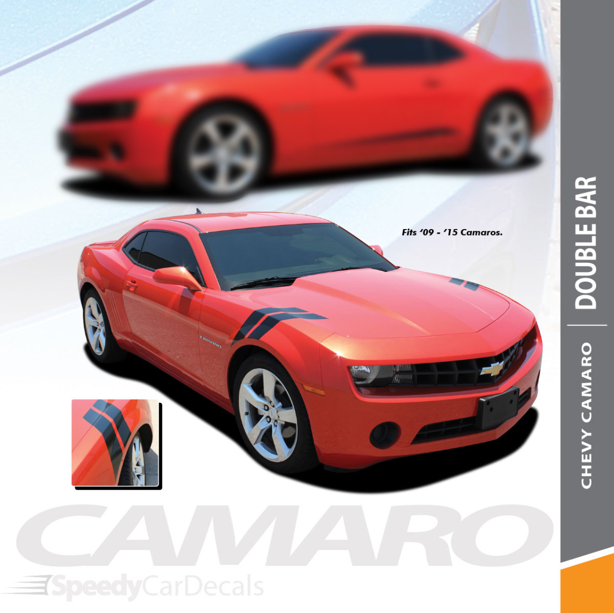 Rally Sport or SS Chevy Camaro Hash Stripes DOUBLE BAR 2009-2015 Rally Sport or SS Chevy Camaro Hash Stripes DOUBLE BAR 2009-2015