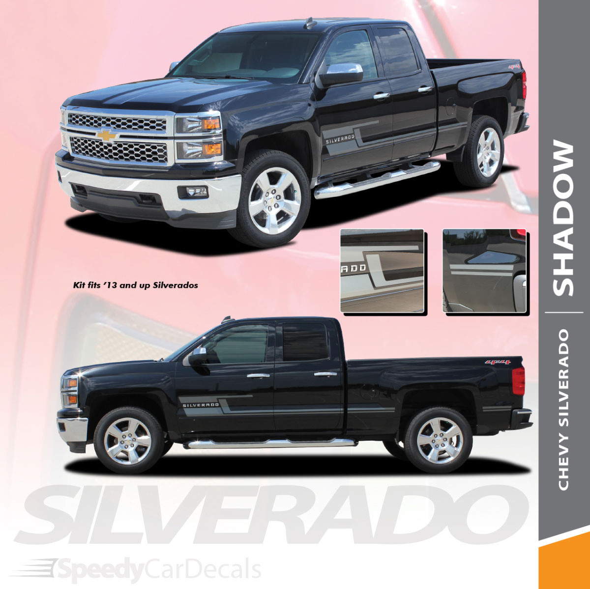 2013-2018 Chevy Silverado SHADOW Side Stripes 2013-2018 Chevy Silverado SHADOW Side Stripes