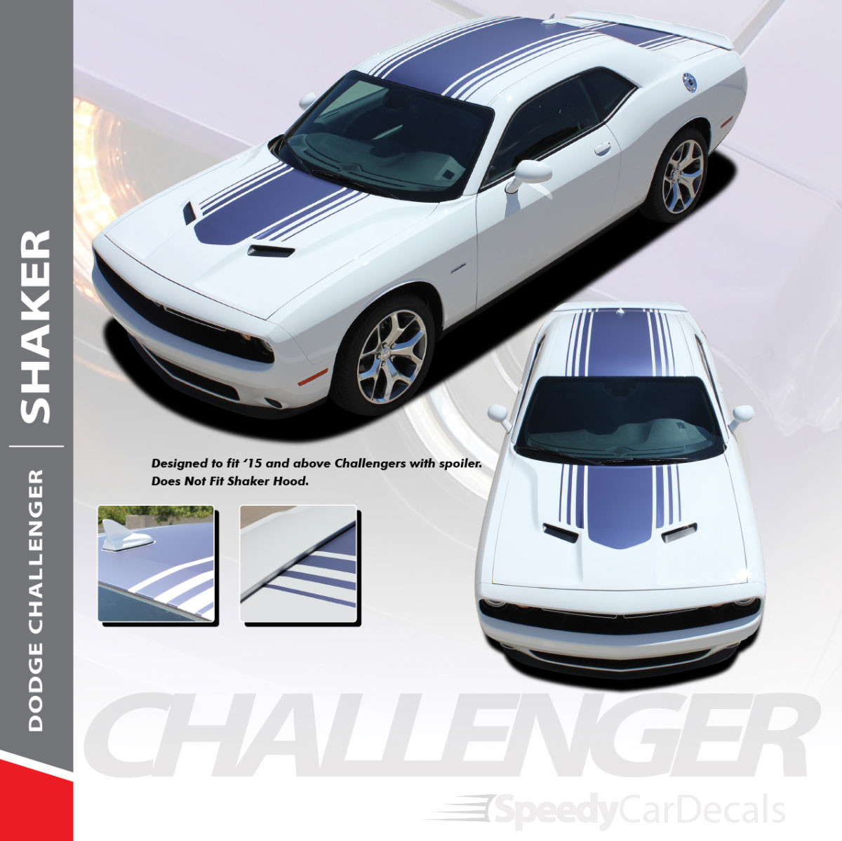 2018 Dodge Challenger with Shaker Vinyl Graphics and Dodge Challenger Hood Stripes