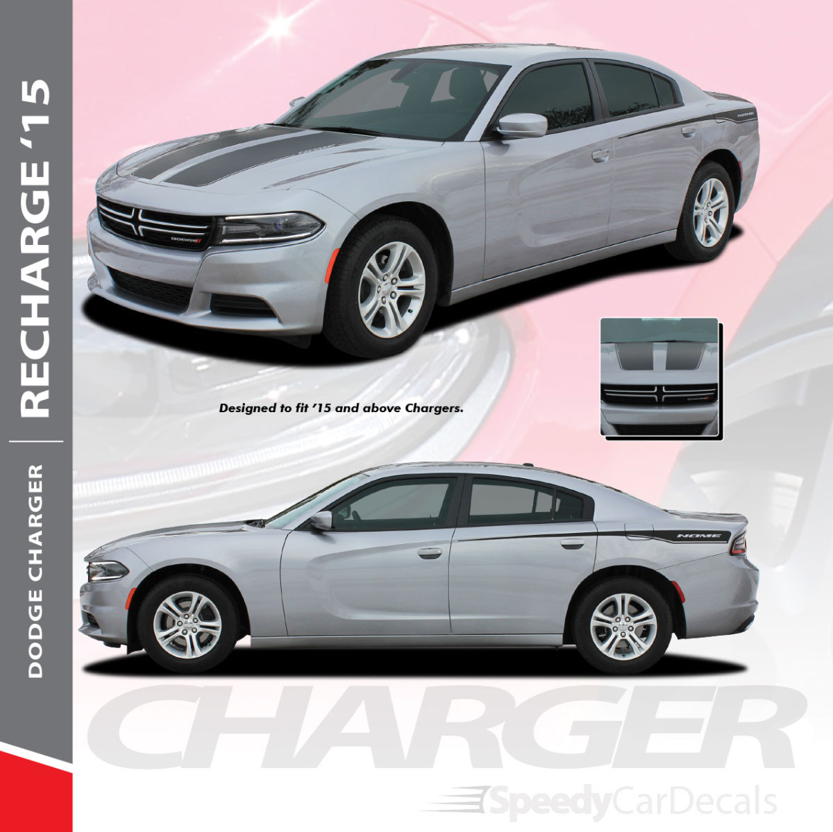 2015-2024 Dodge Charger RECHARGE 15 Hood Stripes and Side Stripes