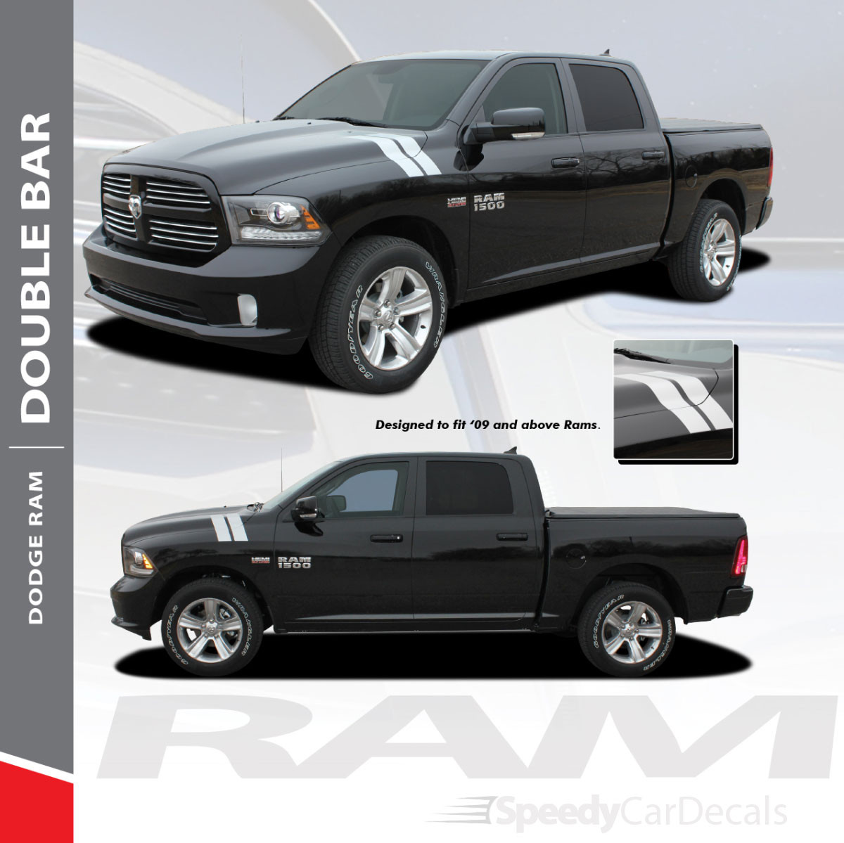 2009-2018 Dodge Ram 1500 DOUBLE BAR Stripes 2009-2018 Dodge Ram 1500 DOUBLE BAR Stripes