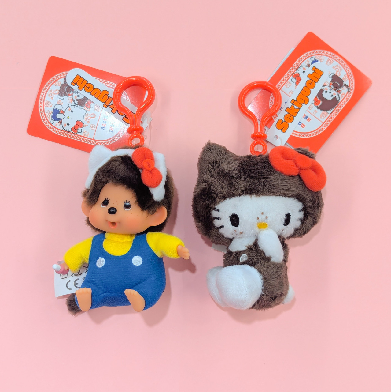 Monchhichi x Hello Kitty: Plush Keychain - Amiko Kawaii Goods
