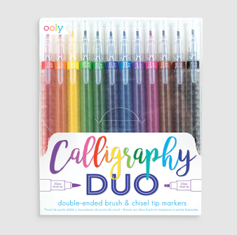 Ooly -  Calligraphy Duo Double-Ended Brush & Chisel Tip Markers [Set of 12]