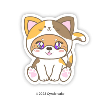 Cyndercake Cute Kitty Sweetie Shiba Vinyl Sticker