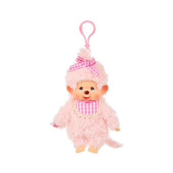 Monchhichi: Fluffy Pink Girl Keychain Monchhichi: Fluffy Pink Girl Keychain