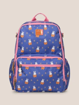 Miffy x JuJuBe Flower Fields Zealous Diaper Bag Backpack - Blue & Orange