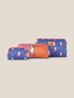 JuJuBe x Miffy Flower Fields Be Set 3-Piece Pouch Set - Blue & Orange