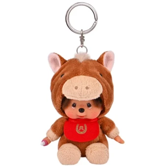 Monchhichi Sitting Horse Plush Keychain